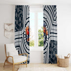 Carlton Football Club Window Curtain Indigenous Monochrome Dot Art Mascot Style