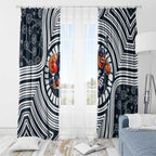 Carlton Football Club Window Curtain Indigenous Monochrome Dot Art Mascot Style