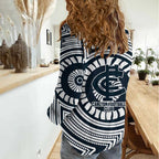 Carlton Football Club Women Casual Shirt Indigenous Monochrome Dot Art Mascot Style