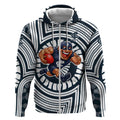 Carlton Football Club Zip Hoodie Indigenous Monochrome Dot Art Mascot Style
