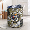 Collingwood Football Club Laundry Basket Indigenous Monochrome Dot Art Mascot Style