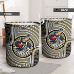 Collingwood Football Club Laundry Basket Indigenous Monochrome Dot Art Mascot Style