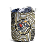 Collingwood Football Club Laundry Basket Indigenous Monochrome Dot Art Mascot Style