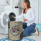 Collingwood Football Club Laundry Basket Indigenous Monochrome Dot Art Mascot Style