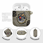 Collingwood Football Club AirPods Case Indigenous Monochrome Dot Art Mascot Style