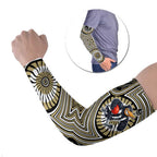 Collingwood Football Club Arm Sleeves Indigenous Monochrome Dot Art Mascot Style