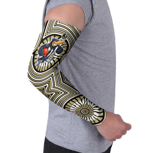 Collingwood Football Club Arm Sleeves Indigenous Monochrome Dot Art Mascot Style