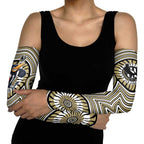 Collingwood Football Club Arm Sleeves Indigenous Monochrome Dot Art Mascot Style