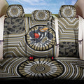 Collingwood Football Club Back Car Seat Cover Indigenous Monochrome Dot Art Mascot Style