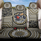 Collingwood Football Club Back Car Seat Cover Indigenous Monochrome Dot Art Mascot Style