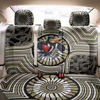 Collingwood Football Club Back Car Seat Cover Indigenous Monochrome Dot Art Mascot Style