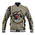 Collingwood Football Club Baseball Jacket Indigenous Monochrome Dot Art Mascot Style