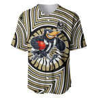 Collingwood Football Club Baseball Jersey Indigenous Monochrome Dot Art Mascot Style