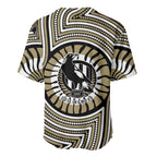 Collingwood Football Club Baseball Jersey Indigenous Monochrome Dot Art Mascot Style