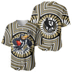 Collingwood Football Club Baseball Jersey Indigenous Monochrome Dot Art Mascot Style