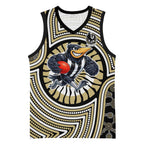 Collingwood Football Club Basketball Jersey Indigenous Monochrome Dot Art Mascot Style