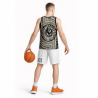 Collingwood Football Club Basketball Jersey Indigenous Monochrome Dot Art Mascot Style