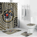 Collingwood Football Club Bathroom Set Indigenous Monochrome Dot Art Mascot Style