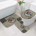 Collingwood Football Club Bathroom Set Indigenous Monochrome Dot Art Mascot Style