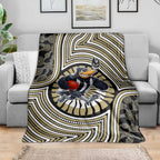 Collingwood Football Club Blanket Indigenous Monochrome Dot Art Mascot Style