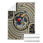 Collingwood Football Club Blanket Indigenous Monochrome Dot Art Mascot Style