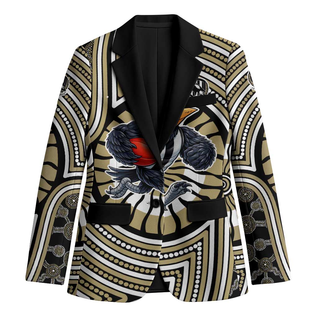 Collingwood Football Club Blazer Indigenous Monochrome Dot Art Mascot Style