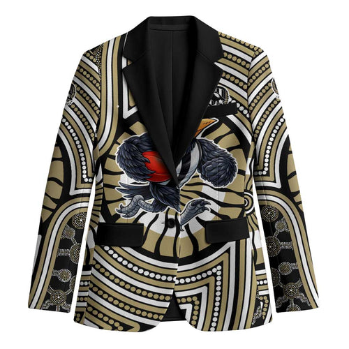 Collingwood Football Club Blazer Indigenous Monochrome Dot Art Mascot Style