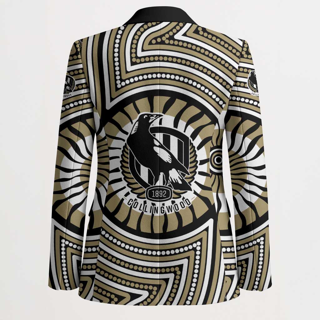 Collingwood Football Club Blazer Indigenous Monochrome Dot Art Mascot Style