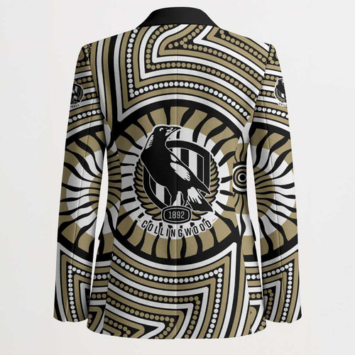 Collingwood Football Club Blazer Indigenous Monochrome Dot Art Mascot Style