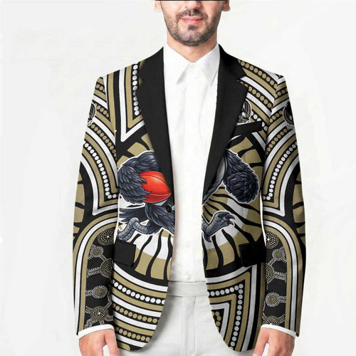 Collingwood Football Club Blazer Indigenous Monochrome Dot Art Mascot Style