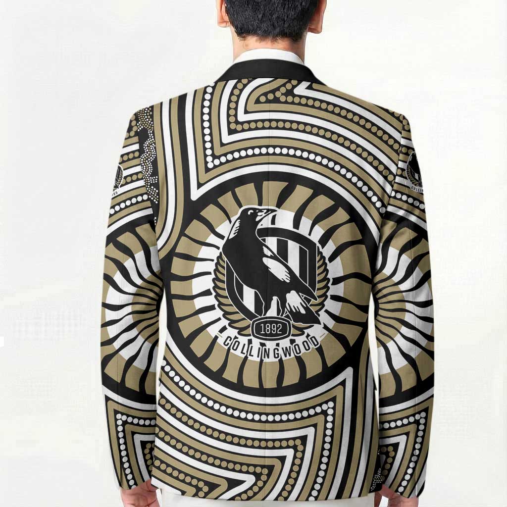 Collingwood Football Club Blazer Indigenous Monochrome Dot Art Mascot Style