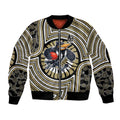 Collingwood Football Club Bomber Jacket Indigenous Monochrome Dot Art Mascot Style