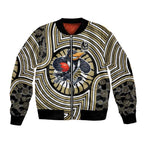 Collingwood Football Club Bomber Jacket Indigenous Monochrome Dot Art Mascot Style