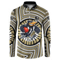 Collingwood Football Club Button Sweatshirt Indigenous Monochrome Dot Art Mascot Style