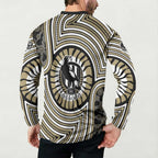 Collingwood Football Club Button Sweatshirt Indigenous Monochrome Dot Art Mascot Style