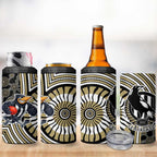 Collingwood Football Club 4 in 1 Can Cooler Tumbler Indigenous Monochrome Dot Art Mascot Style