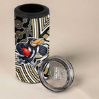 Collingwood Football Club 4 in 1 Can Cooler Tumbler Indigenous Monochrome Dot Art Mascot Style