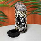 Collingwood Football Club 4 in 1 Can Cooler Tumbler Indigenous Monochrome Dot Art Mascot Style