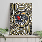 Collingwood Football Club Canvas Wall Art Indigenous Monochrome Dot Art Mascot Style