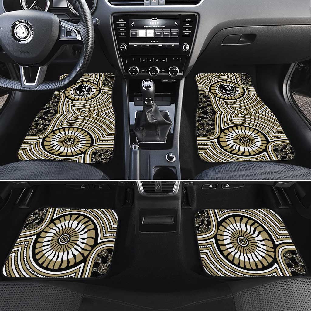 Collingwood Football Club Car Mats Indigenous Monochrome Dot Art Mascot Style
