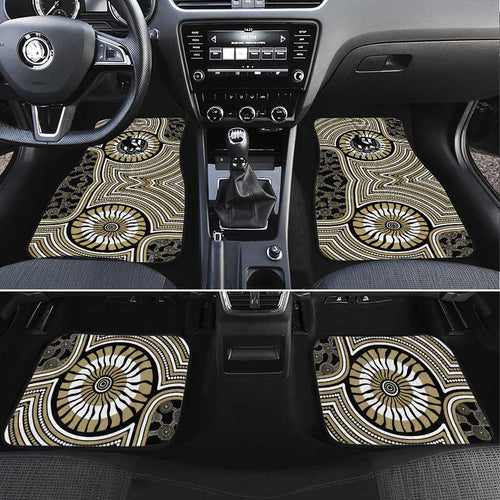 Collingwood Football Club Car Mats Indigenous Monochrome Dot Art Mascot Style