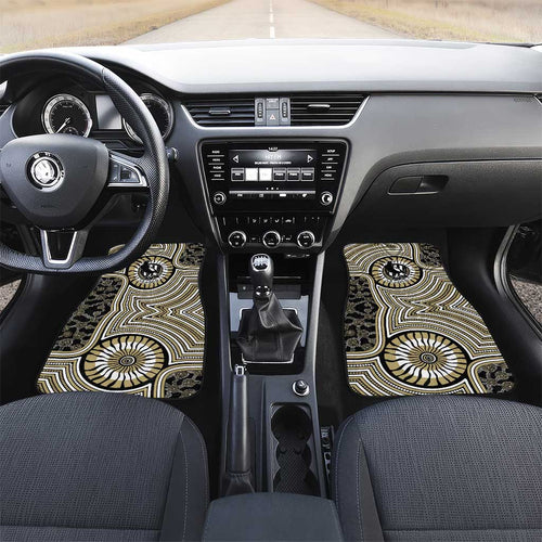 Collingwood Football Club Car Mats Indigenous Monochrome Dot Art Mascot Style
