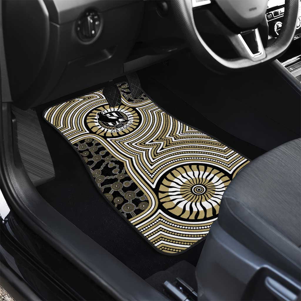 Collingwood Football Club Car Mats Indigenous Monochrome Dot Art Mascot Style