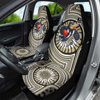 Collingwood Football Club Car Seat Cover Indigenous Monochrome Dot Art Mascot Style