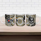 Collingwood Football Club Ceramic Mug Indigenous Monochrome Dot Art Mascot Style