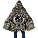 Collingwood Football Club Cloak Indigenous Monochrome Dot Art Mascot Style