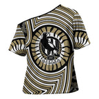 Collingwood Football Club Cross Shoulder Shirt Indigenous Monochrome Dot Art Mascot Style