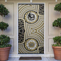 Collingwood Football Club Door Cover Indigenous Monochrome Dot Art Mascot Style