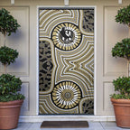 Collingwood Football Club Door Cover Indigenous Monochrome Dot Art Mascot Style