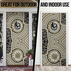 Collingwood Football Club Door Cover Indigenous Monochrome Dot Art Mascot Style